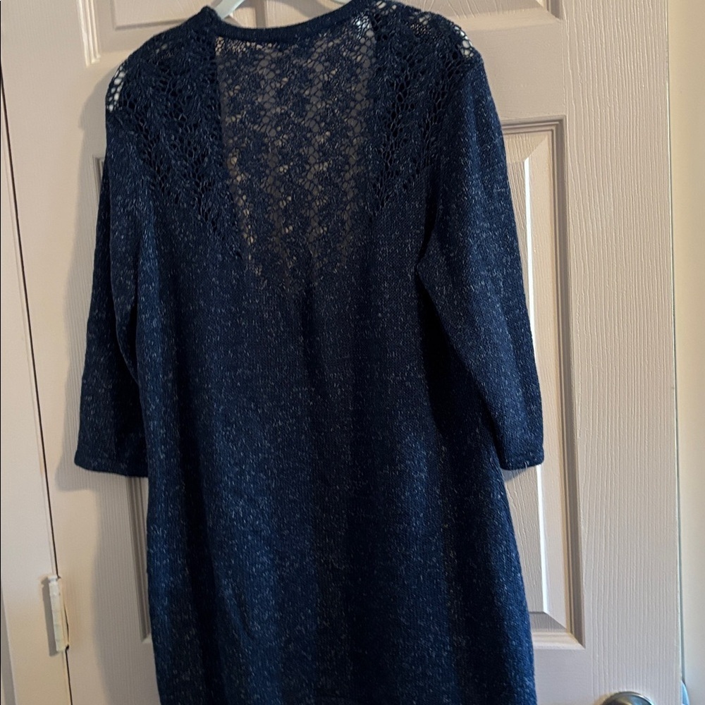 Westport Dark Blue Open-Front Cardigan - Picture 2 of 3